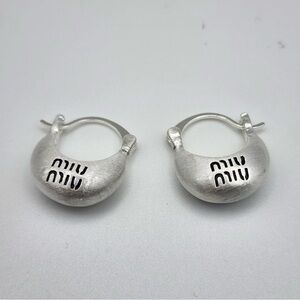 Miu Miu Silver Crescent Earrings